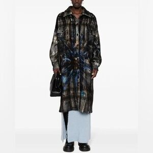 Avant Toi Liquid Brushed Art Alpaca Wool Blend Long Trench Coat Jacket